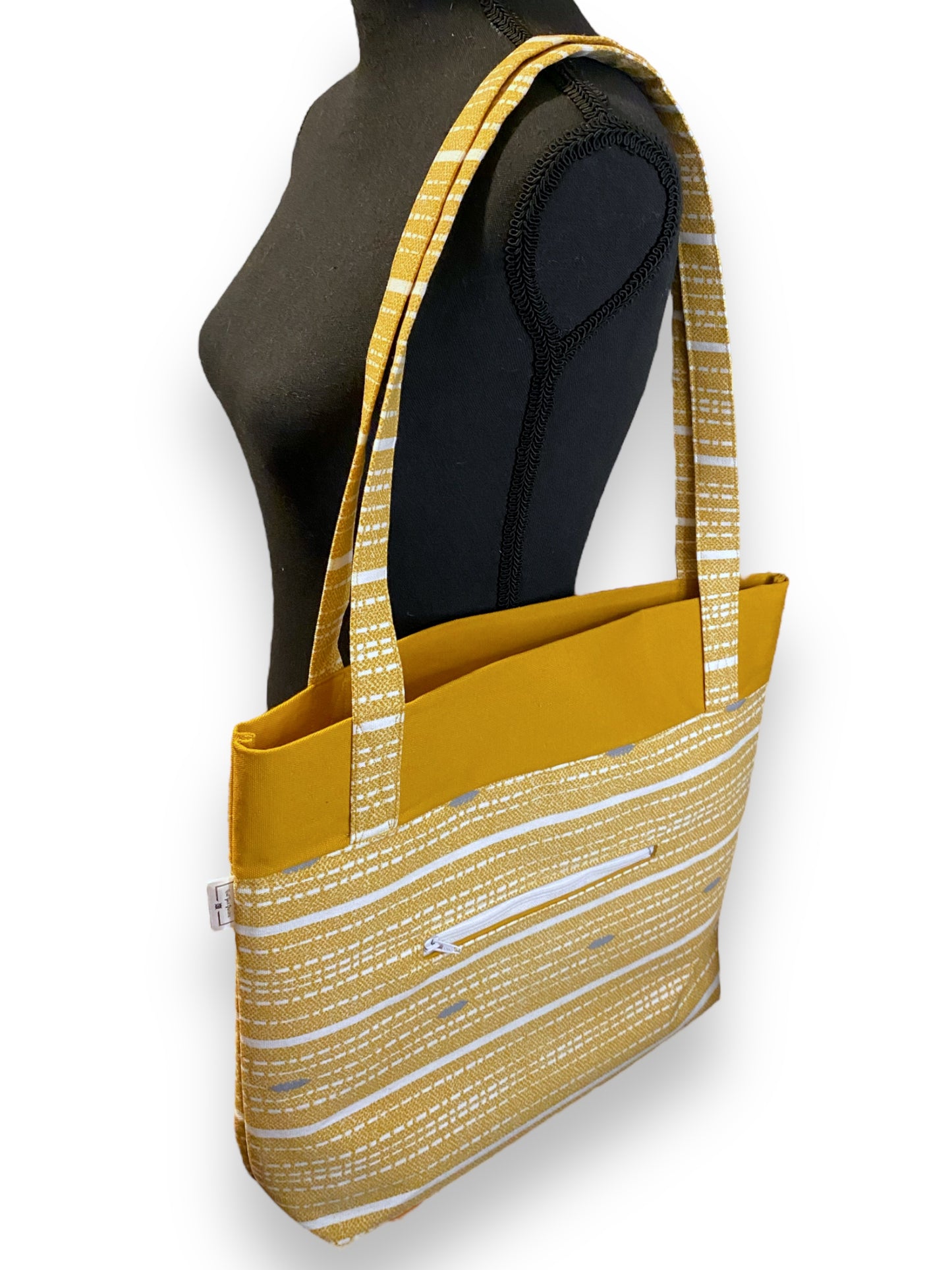 Striped Yellow Tote & Wallet Set