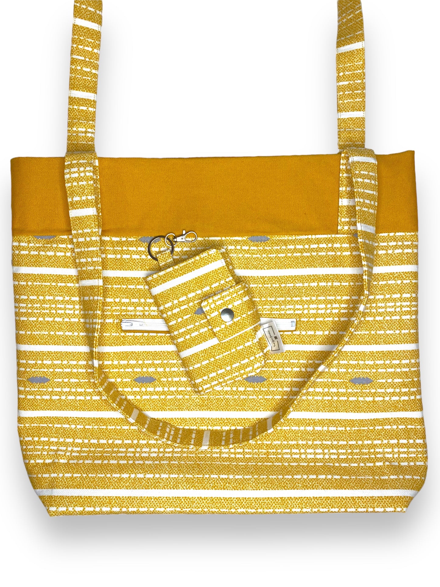 Striped Yellow Tote & Wallet Set