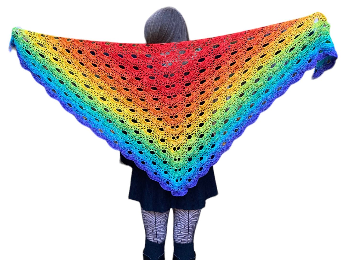 Rainbow Crochet Virus Shawl / Scarf