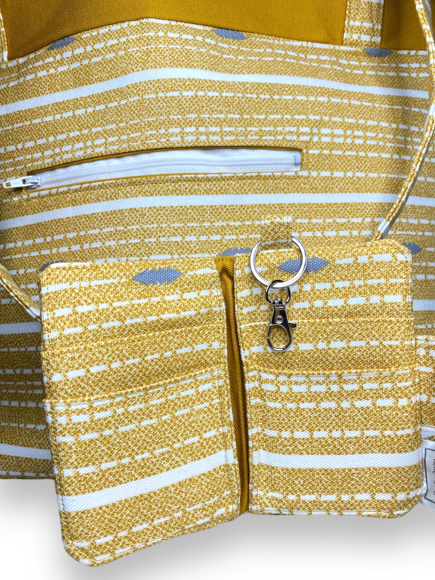 Striped Yellow Tote & Wallet Set