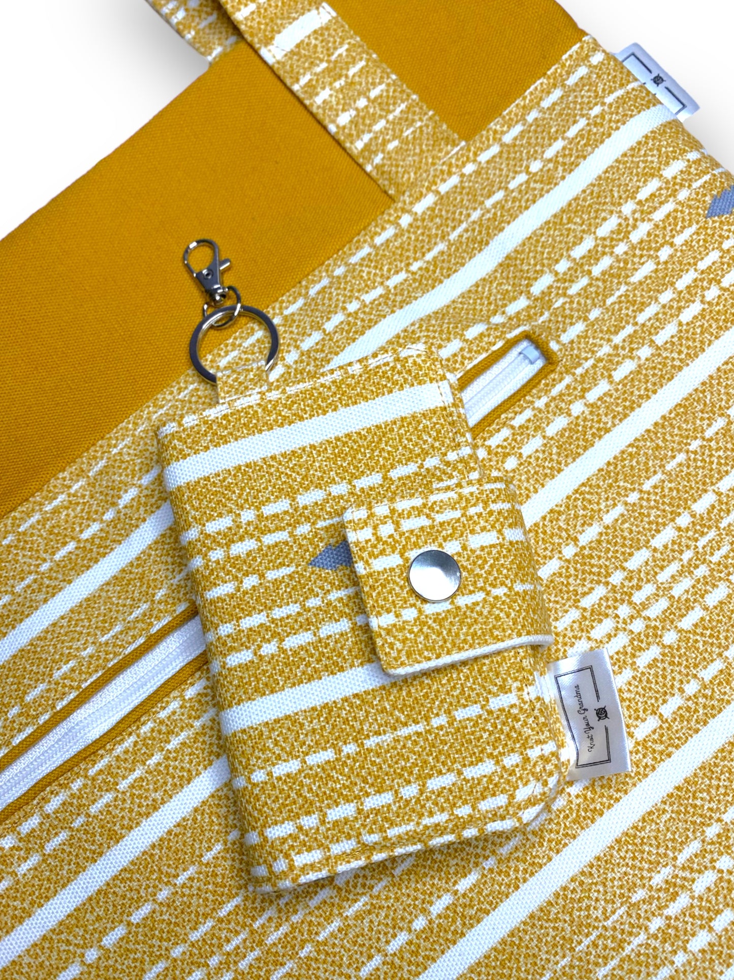 Striped Yellow Tote & Wallet Set