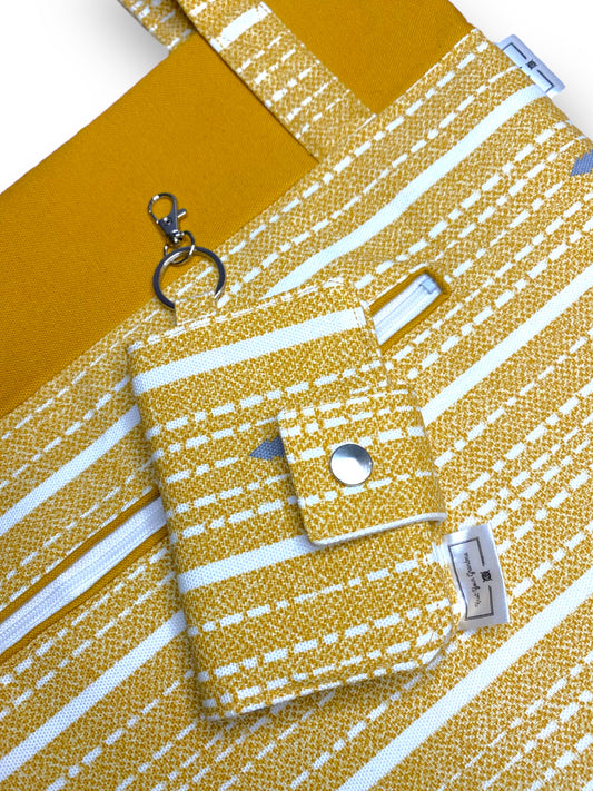 Striped Yellow Tote & Wallet Set