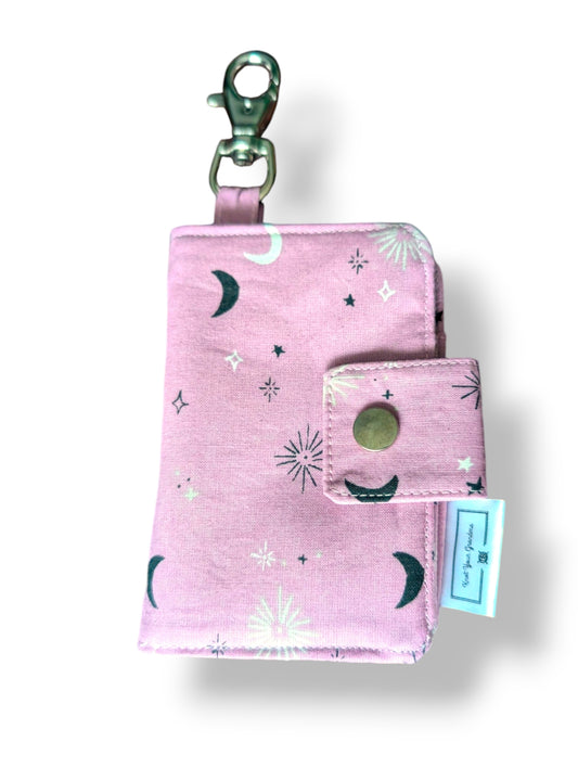 Pink Space Bifold Keychain Wallet